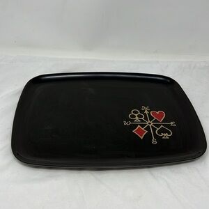 Couroc Black Bakelite Card Suit Tray